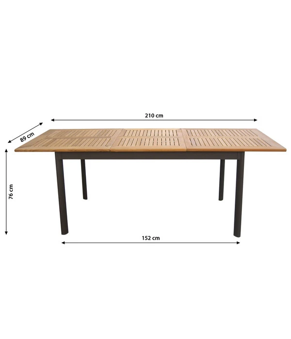 Dehner Teak-Ausziehtisch Colmar, Ca. B152-210/H76/T89 Cm – Bild 7