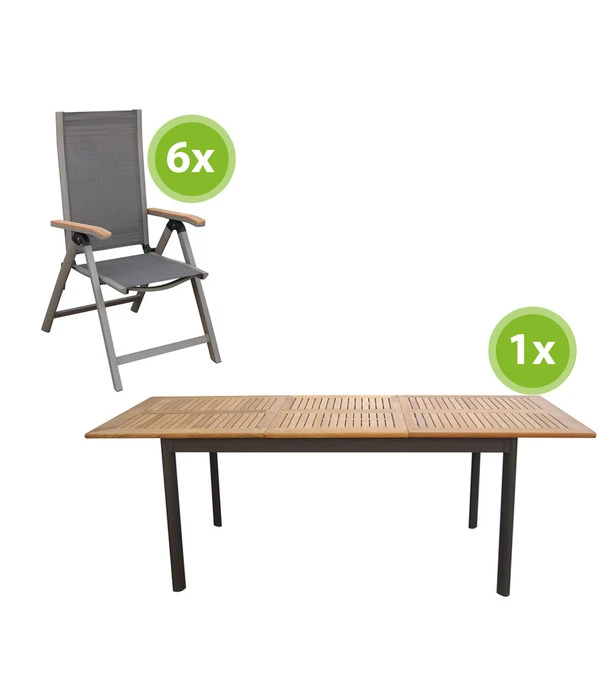 Dehner Gartenmöbelset Colmar 1, 7-teilig