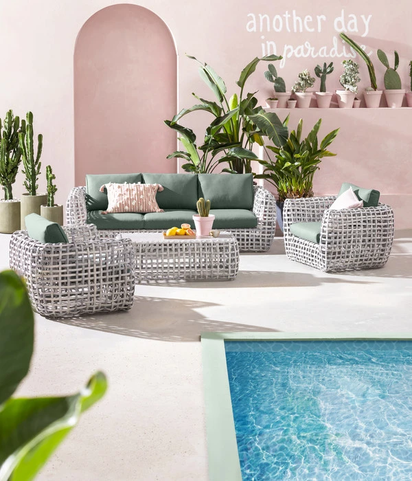 Dehner Flechtlounge Bali, 4-teilig – Bild 5